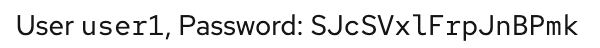 Sample user credentials