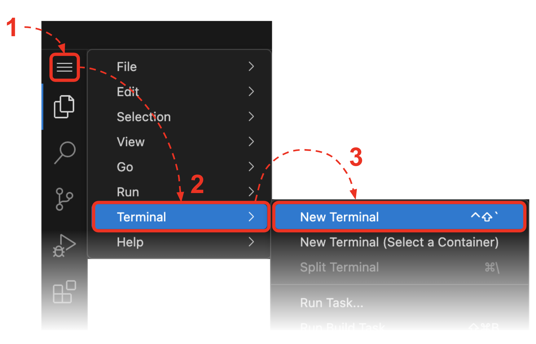 Open terminal in Dev Spaces