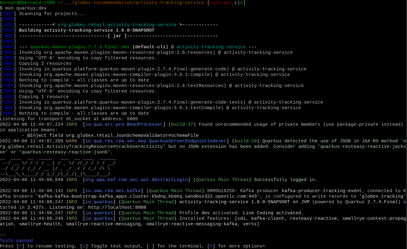 quarkus dev mode