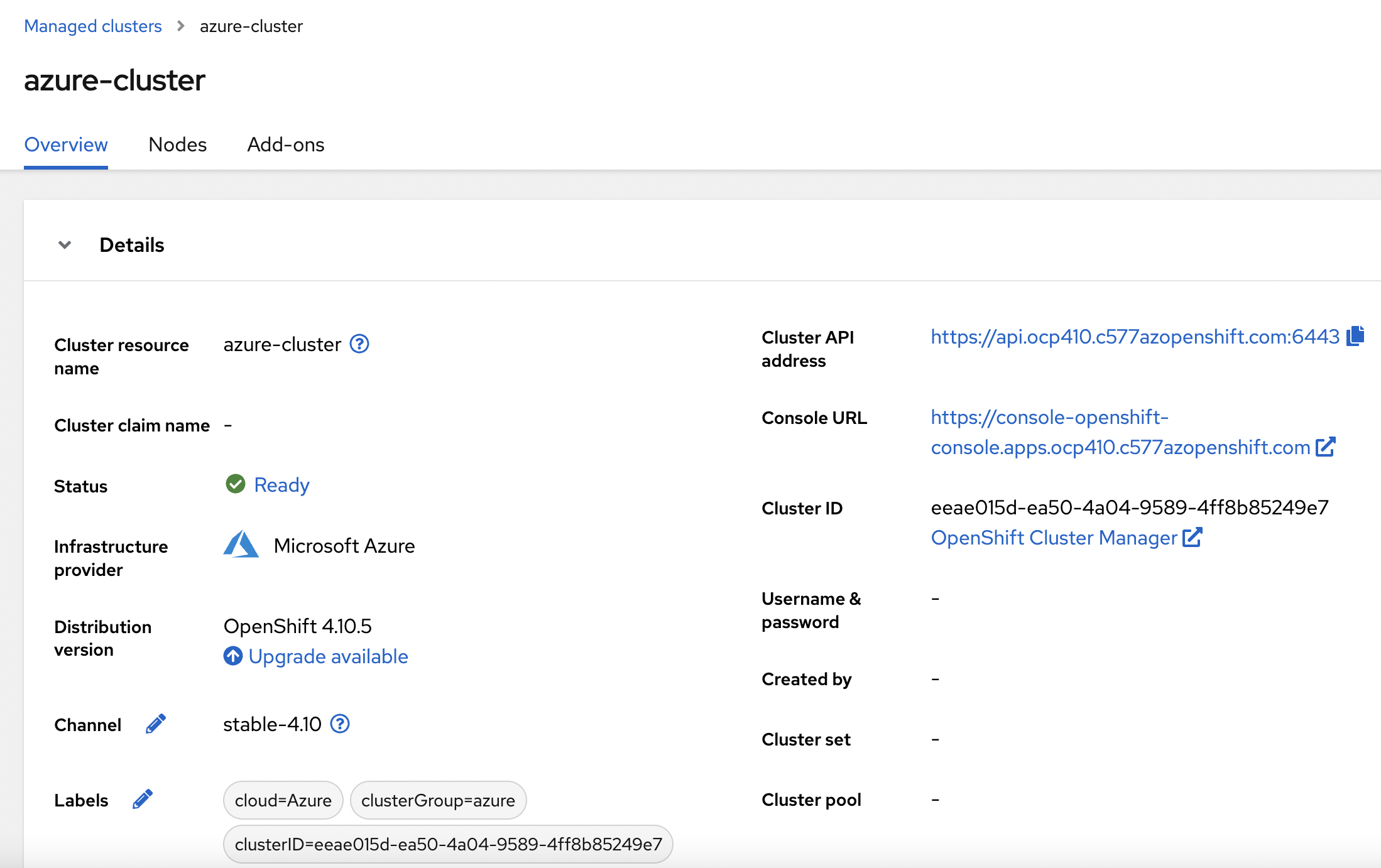 Azure Imported