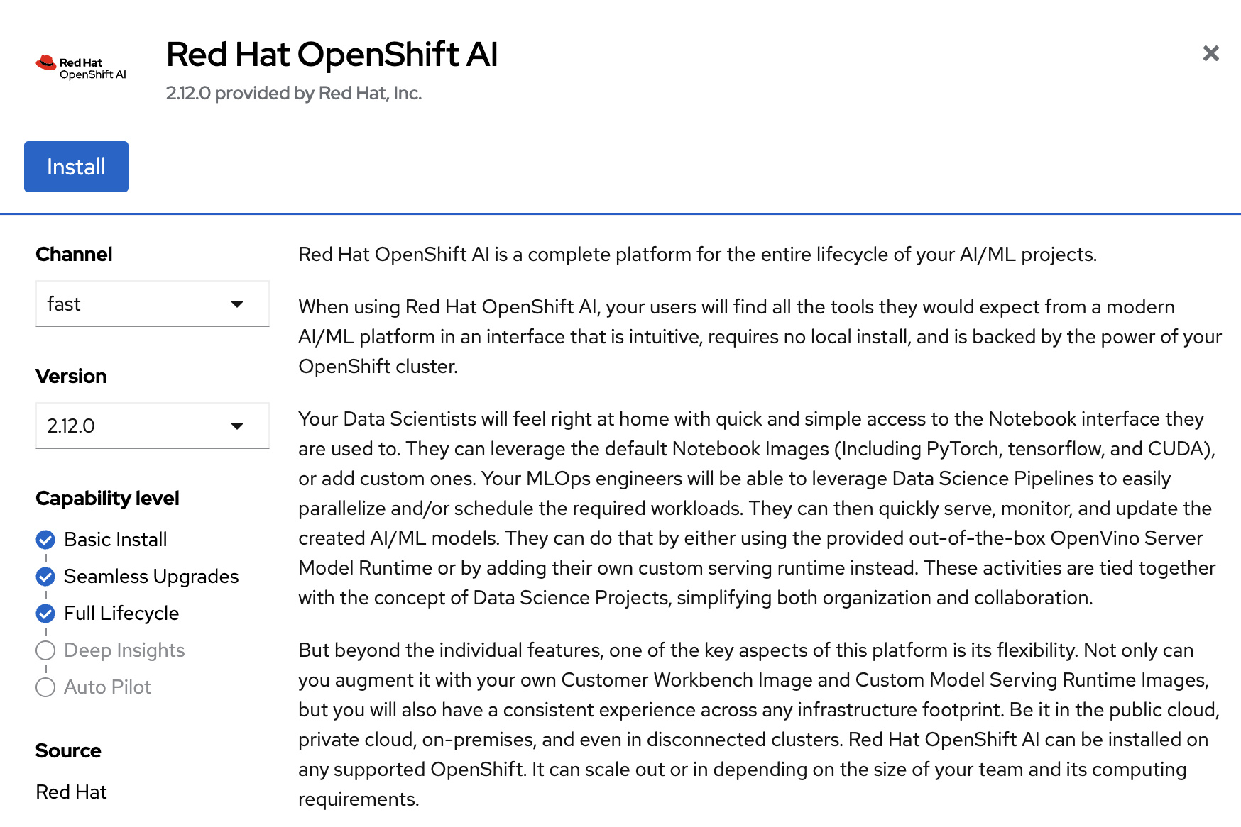 OpenShiftAI install
